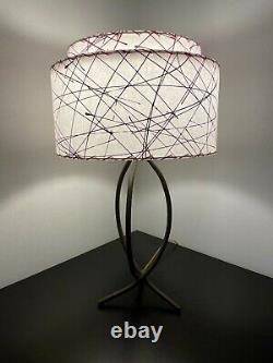 Mid Century Vintage Style 2 Tier Fiberglass Lamp Shade Modern Retro Pink White