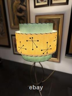 Mid Century Vintage Style 3 Tier Fiberglass Lamp Shade Green/Ivory Starburst