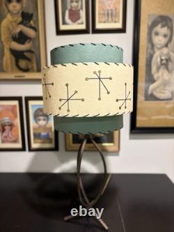 Mid Century Vintage Style 3 Tier Fiberglass Lamp Shade Green/Ivory Starburst