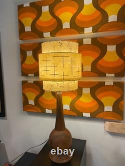 Mid Century Vintage Style 3 Tier Fiberglass Lamp Shade Modern Atomic 10/12 Ivory