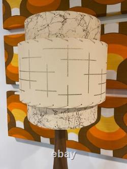 Mid Century Vintage Style 3 Tier Fiberglass Lamp Shade Modern Atomic 10/12 Ivory