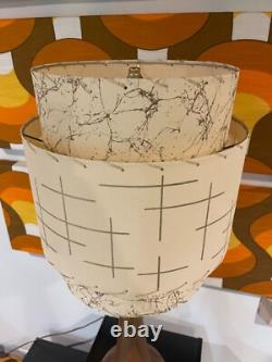 Mid Century Vintage Style 3 Tier Fiberglass Lamp Shade Modern Atomic 10/12 Ivory