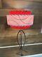 Mid Century Vintage Style 3 Tier Fiberglass Lamp Shade Modern Atomic Red Pink