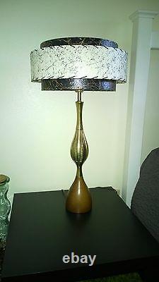 Mid Century Vintage Style 3 Tier Fiberglass Lamp Shade Modern Atomic Retro BLKIV