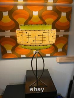 Mid Century Vintage Style 3 Tier Fiberglass Lamp Shade Modern Atomic Retro OLIVE