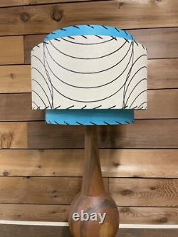 Mid Century Vintage Style 3 Tier Fiberglass Lamp Shade Modern Atomic Retro TURQ