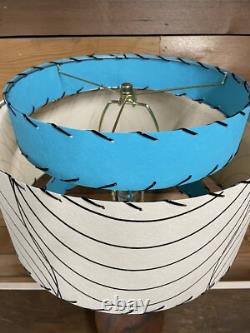 Mid Century Vintage Style 3 Tier Fiberglass Lamp Shade Modern Atomic Retro TURQ