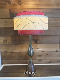 Mid Century Vintage Style 3 Tier Fiberglass Lamp Shade Modern Burgundy Ivory Mid Century Vintage Style 3 Tier Fiberglass Lamp Shade Modern Burgundy Ivory