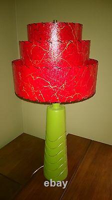 Mid Century Vintage Style 3 Tier Fiberglass Lamp Shade Modern Pagoda