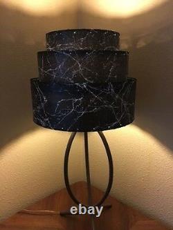 Mid Century Vintage Style 3 Tier Fiberglass Lamp Shade Modern Pagoda BLK