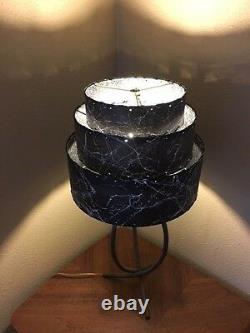 Mid Century Vintage Style 3 Tier Fiberglass Lamp Shade Modern Pagoda BLK