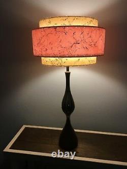 Mid Century Vintage Style 3 Tier Fiberglass Lamp Shade Modern Pink Ivory