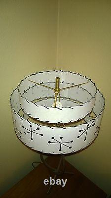 Mid Century Vintage Style 3 Tier Fiberglass Lamp Shade Modern Starburst White