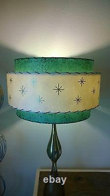 Mid Century Vintage Style 3 Tier Fiberglass Lamp Shade Starburst Atomic 18AGIV