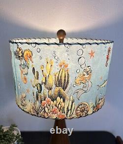 Mid Century Vintage Style Fiberglass Lamp Shade Mermaid Cowgirl MCM Horse Kitsch