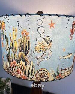 Mid Century Vintage Style Fiberglass Lamp Shade Mermaid Cowgirl MCM Horse Kitsch