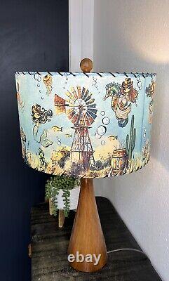 Mid Century Vintage Style Fiberglass Lamp Shade Mermaid Cowgirl MCM Horse Kitsch