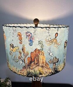 Mid Century Vintage Style Fiberglass Lamp Shade Mermaid Cowgirl MCM Horse Kitsch