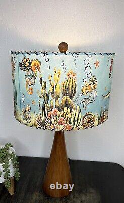 Mid Century Vintage Style Fiberglass Lamp Shade Mermaid Cowgirl MCM Horse Kitsch