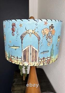 Mid Century Vintage Style Fiberglass Lamp Shade Mermaid Cowgirl MCM Horse Kitsch