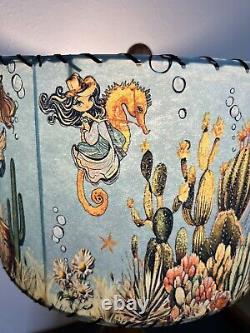 Mid Century Vintage Style Fiberglass Lamp Shade Mermaid Cowgirl MCM Horse Kitsch