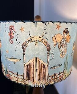 Mid Century Vintage Style Fiberglass Lamp Shade Mermaid Cowgirl MCM Horse Kitsch