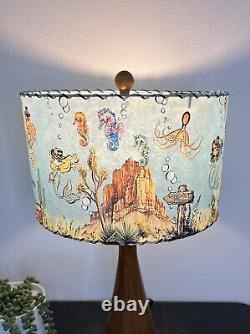 Mid Century Vintage Style Fiberglass Lamp Shade Mermaid Cowgirl MCM Horse Kitsch