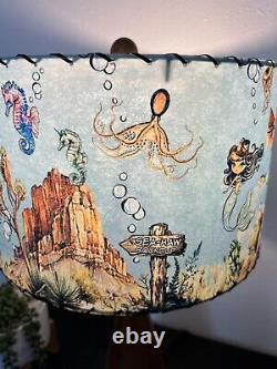 Mid Century Vintage Style Fiberglass Lamp Shade Mermaid Cowgirl MCM Horse Kitsch