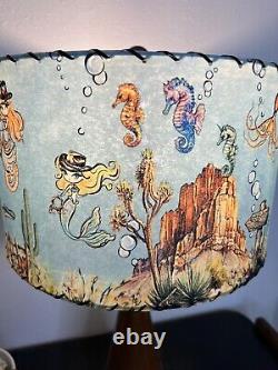 Mid Century Vintage Style Fiberglass Lamp Shade Mermaid Cowgirl MCM Horse Kitsch