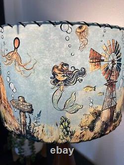 Mid Century Vintage Style Fiberglass Lamp Shade Mermaid Cowgirl MCM Horse Kitsch