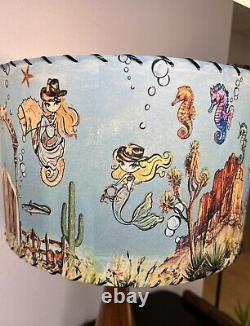 Mid Century Vintage Style Fiberglass Lamp Shade Mermaid Cowgirl MCM Horse Kitsch