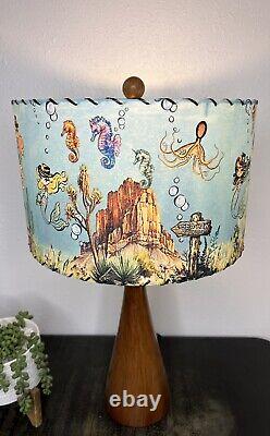 Mid Century Vintage Style Fiberglass Lamp Shade Mermaid Cowgirl MCM Horse Kitsch