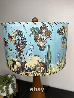 Mid Century Vintage Style Fiberglass Lamp Shade Mermaid Cowgirl MCM Horse Kitsch