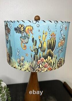 Mid Century Vintage Style Fiberglass Lamp Shade Mermaid Cowgirl MCM Horse Kitsch