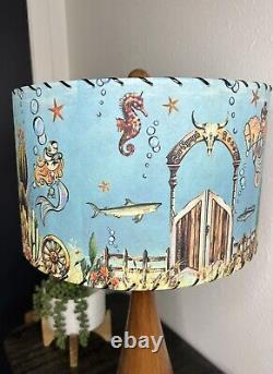 Mid Century Vintage Style Fiberglass Lamp Shade Mermaid Cowgirl MCM Horse Kitsch