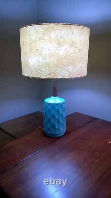 Mid Century Vintage Style Fiberglass Lamp Shade Modern Atomic Ivory/White