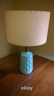 Mid Century Vintage Style Fiberglass Lamp Shade Modern Atomic Ivory/White