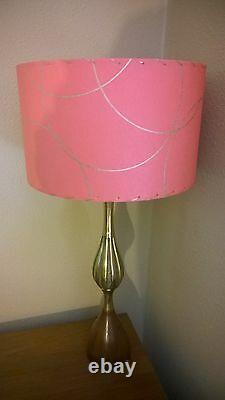 Mid Century Vintage Style Fiberglass Lamp Shade Modern Atomic Salmon Pink