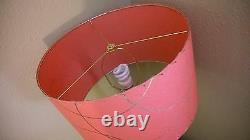 Mid Century Vintage Style Fiberglass Lamp Shade Modern Atomic Salmon Pink