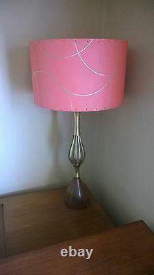 Mid Century Vintage Style Fiberglass Lamp Shade Modern Atomic Salmon Pink