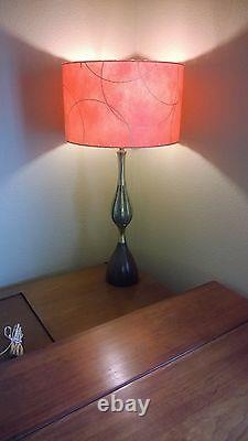 Mid Century Vintage Style Fiberglass Lamp Shade Modern Atomic Salmon Pink