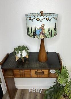 Mid Century Vintage Style Fiberglass Lamp Shade Paul Bunyan & Babe Lumberjack