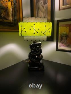 Mid Century Vintage Style Rectangular 3 Tier Fiberglass Lamp Shade Starburst