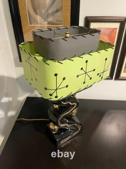 Mid Century Vintage Style Rectangular 3 Tier Fiberglass Lamp Shade Starburst