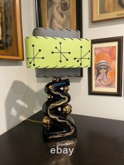 Mid Century Vintage Style Rectangular 3 Tier Fiberglass Lamp Shade Starburst