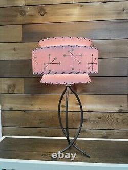 Mid Century Vintage Style Tapered 3 Tier Fiberglass Lamp Shade Modern Pink