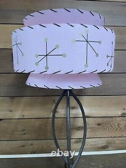 Mid Century Vintage Style Tapered 3 Tier Fiberglass Lamp Shade Modern Pink