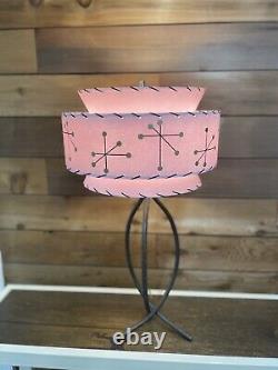 Mid Century Vintage Style Tapered 3 Tier Fiberglass Lamp Shade Modern Pink