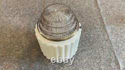 Milk Glass Art Deco Wedding Cake Skyscraper Light Shade Diffusor and Ring