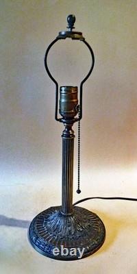 Miller Antique Arts & Crafts Handel Era New Stain Glass Leaded Shade Brass Lamp